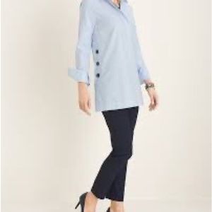 NWT Chicos No Iron Oxford Cloth Tunic Top Size 0